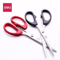 Deli 6034 long-edged scissors large stainless steel multifunctional household students handmade pointed paper-cut office sharp