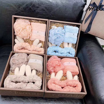 Baby bath towel newborn gift box baby set hair band Full Moon gift newborn baby supplies big gift package