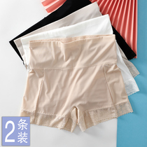  Summer high-waisted safety pants womens anti-light thin section belly ice silk seamless short safety pants bottoming underwear two-in-one