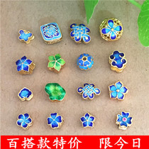 925 pure silver scenery Thai-blue three-way separating beads necklace with hand chain diy string of beads ornaments accessories enamel color burning blue four-way