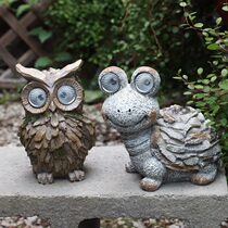 Resin owl tortoise solar light cartoon animal creative new garden decorative light source