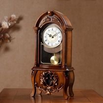 European style retro clock clock home clock living room clock old pendulum clock American desktop ornaments desktop seating clock