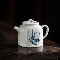 Hand-painted Bamboo Rhyme Orchid Teapot Glaze Lower Color Tea Maker ceramic Single pot Chinese small number kettle Gongfu tea with square pot