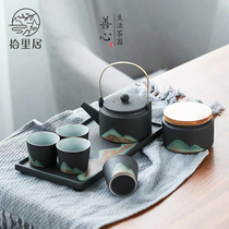 Shiliju Japanese-style simple Kung Fu tea tea set set Small set Teapot household tea drinking tea ceramic set