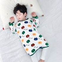 Childrens pajamas boys autumn winter flannel gown boybaby conjunction home clothes coral velvet sleeping bag