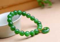 Natural Xinjiang and Tian Beyu 9 5mm Yuanzhu Handchain Ice Bottom Old material matched with Ping An buckle pendant female handstring