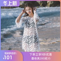 New swimsuit womens blouse bikini three-piece sexy long sleeve sunscreen gathering Korea ins Wind beach swimsuit