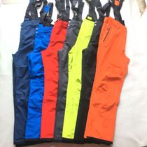 Foreign trade original single new tail mens non-cotton strap ski pants waterproof and breathable elastic fabric micro-flawless double board