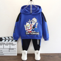 Altman clothes childrens clothes boys spring and autumn suits tide Korean version of handsome hooded sports childrens clothing boys autumn clothes