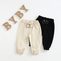 Female baby spring and autumn pants childrens leisure autumn trousers 0-4 years old baby children cotton Harlan casual pants 3