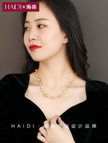 Heidi Jewelry Nanyun 8-11mm Zhengyuan Nanyang Golden Pearl Necklace 18K Gold Women Joker to send Mother Gifts