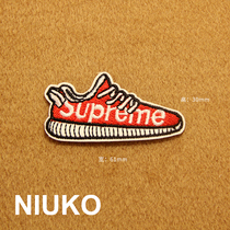 NIUKO cloth label adhesive hot stamping SHPREME red sports shoes embroidery painting cloth DIY exquisite cloth paste
