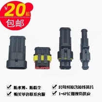 2p automotive electronic waterproof plug HID plug socket car connector male and female wire connector spring molded case