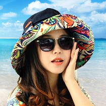 Hat female summer sun hat lady shade butterfly sunshade flower cloth hat foldable big edge beach hat fishermans hat