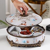 Eurostyle Dried Fruit Pan Home Creative Personality Melon snacks Fruit Pan with cover Living room Tea Table Nut Candy Box
