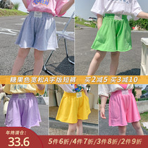 Foam home childrens clothing 2021 new baby summer clothing foreign air Han version shorts girls loose pants children hot pants thin