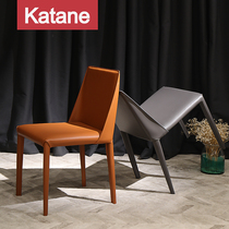 Saddle-skin chair Hermes Orange Modern Simple Restaurant Light Luxury Household Chair Nordic Stool