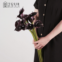 Simple sea Taro bouquet simulation flower living room table flower high-end flower decorations photo props feel calla lily