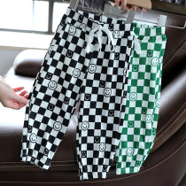 Baby Sleeping Pants Summer Clothing Children Ice facial mask pants male and female children Anti-mosquito pants Boys Air conditioning Home Pants Pants Thin 1633