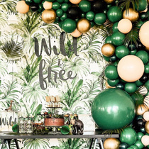  Christmas Day decoration dark green balloon Forest birthday party background wall decoration supplies store celebration opening event