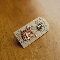 Old Chen recommended retro style Metalize creative brass brooch pin retro tooling