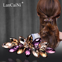 Hair clip Back of the head top clip Half tie hair quality Korean hair ornaments Crystal rhinestone small spring headdress hair clip