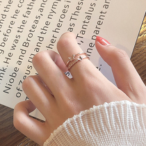 s925 sterling silver butterfly ring female Japanese light luxury niche design temperament flash diamond ring joint ring ring net red gift