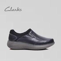 clarks Qi Le mens shoes autumn thick-soled casual low-top leather shoes Un Rise Step slip-on shoes
