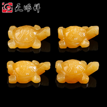 Tian Shunxiang natural rice yellow jade turtle burial supplies urn front ornaments Jade Turtle funeral supplies