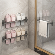 Toilet shelving bathroom free of punching slippers frame Shoes Containing Shelf God Instrumental Toilet Wall-mounted Drain Shelf