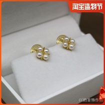 Super wild mini pearl painless ear clip CC jewelry workshop no ear hole quality mosquito-repellent coil earring