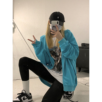 DREAM SEVEN77 BLUE SWEATSHIRT CARDIOVERT 2021 Early autumn new LAZY WIND Loose Zipper Jacket