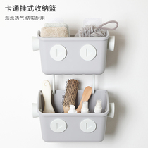 ins stackable storage basket hanging bedside storage hanging basket free punch bath towel draining sundries basket 2 pack