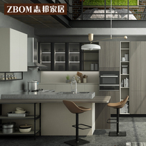Zhibang kitchen cabinet whole cabinet custom kitchen modern simple small apartment custom-made quartz stone stove cabinet
