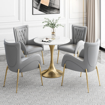 Nordic rock board round table Coffee table Light luxury negotiation table and chair combination Sales office Modern reception milk tea shop dining chair