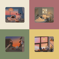 Korean cartoon ins mouse pad small thick soft cute little fresh healing literary girl creative DIY