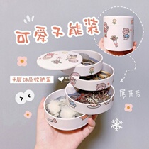 ins small red book co-rotating ornament multilayer jewelry containing box accessories ear nail necklace girl containing supplies