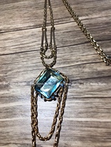 Big name designer 24k gold-plated sugar cube double chain series crystal necklace