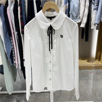2022 Spring new small bear shirt sweetness Temperament Doll Collar Tie Tie Shirt Lady TTYA221203P