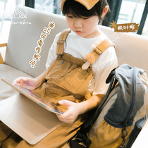Xiaoxin and Beta-Childrens Bib Pants Spring and Autumn Casual Fashion Boys and Girls Jeans Trousers