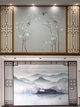 pvc hollow carved new Chinese TV background wall flower grid film and television Wall full board ceiling partition porch antique