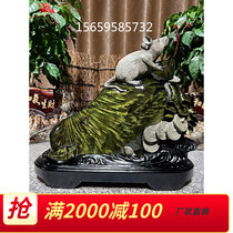 Ebony golden silk nan gloomy wood algebra money wood carving tiger dragon ornaments solid wood lucky rat zodiac rat prosperous potential ox