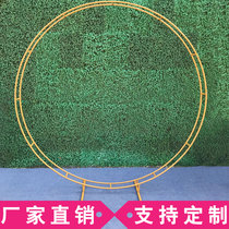 New wedding props iron arty circular background flower door floral hanging flower ring large iron art outdoor lawn wedding