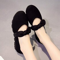 2019 Spring and Autumn Fashion Joker Comfortable Soft Footwear Womens Shoes Single Shoes Flat Black Work Shoes Mother