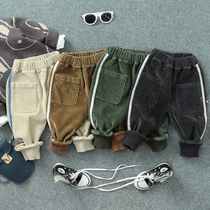 Tide children autumn clothes New corduroy pants children Foreign style multi-color casual pants boys baby Joker closing pants tide tide