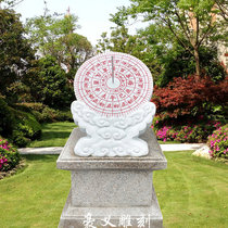 Spot Stone Carving Sundial Han White Jade Ancient Timer Marble Equinox Sundial Campus Sculpture Square Pendulum