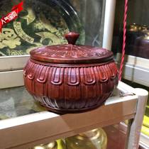 Manufacturer Direct sales Chinese red wood Zambia blood sandalwood retro small number tea case storing Puer tea jar portable