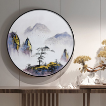 New Chinese round hanging painting China Wind Xuanguan oil painting Handpainted scenery landscape painting Living room Corridor fresco decoration painting