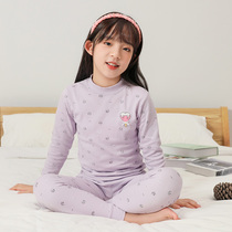 Childrens cotton underwear set for girls autumn clothes and trousers two-piece girl Middle and big child cotton spring and autumn thin pajamas