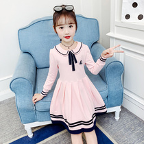 Girl autumn dress 2021 new foreign style college style Cotton Spring and Autumn long sleeve girl children princess skirt